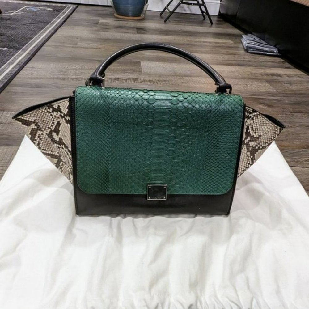 Celine Medium Python Trapeze Bag